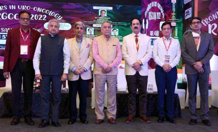 Dr Sudhir Rawal, Dr Randeep Guleria, Sh Rakesh Chopra, Sh DS Negi, Dr Vineet Talwar, Dr Munish Gairola and Dr Amitabh Singh (L-R) during RGCON 2022 in New Delhi.
